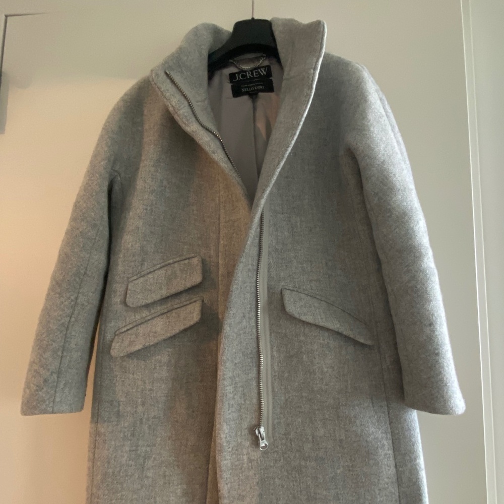 J. Crew Cocoon Wool Coat - Grey - Size 2P